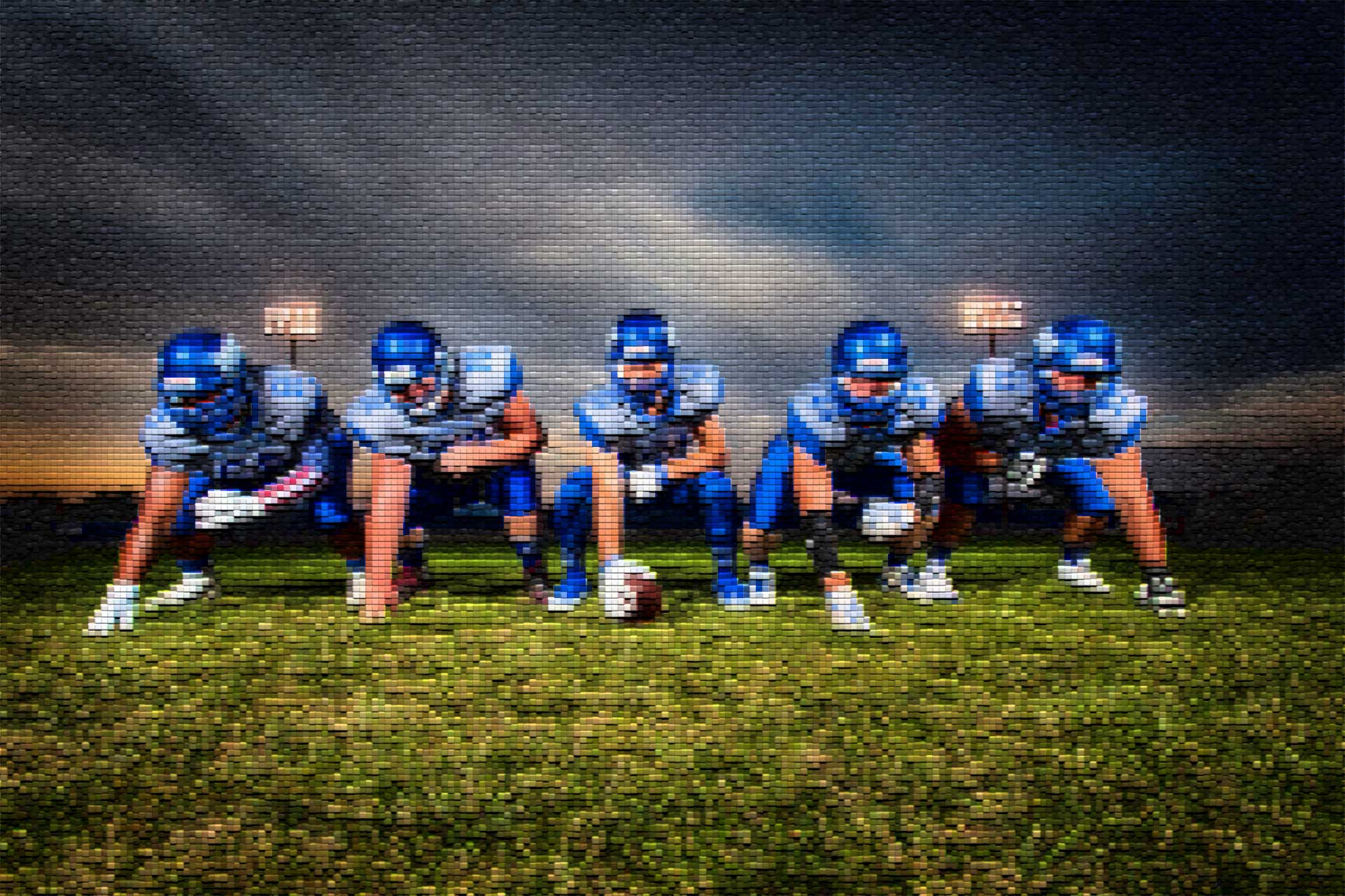 Pixellated Image of Offensive Line